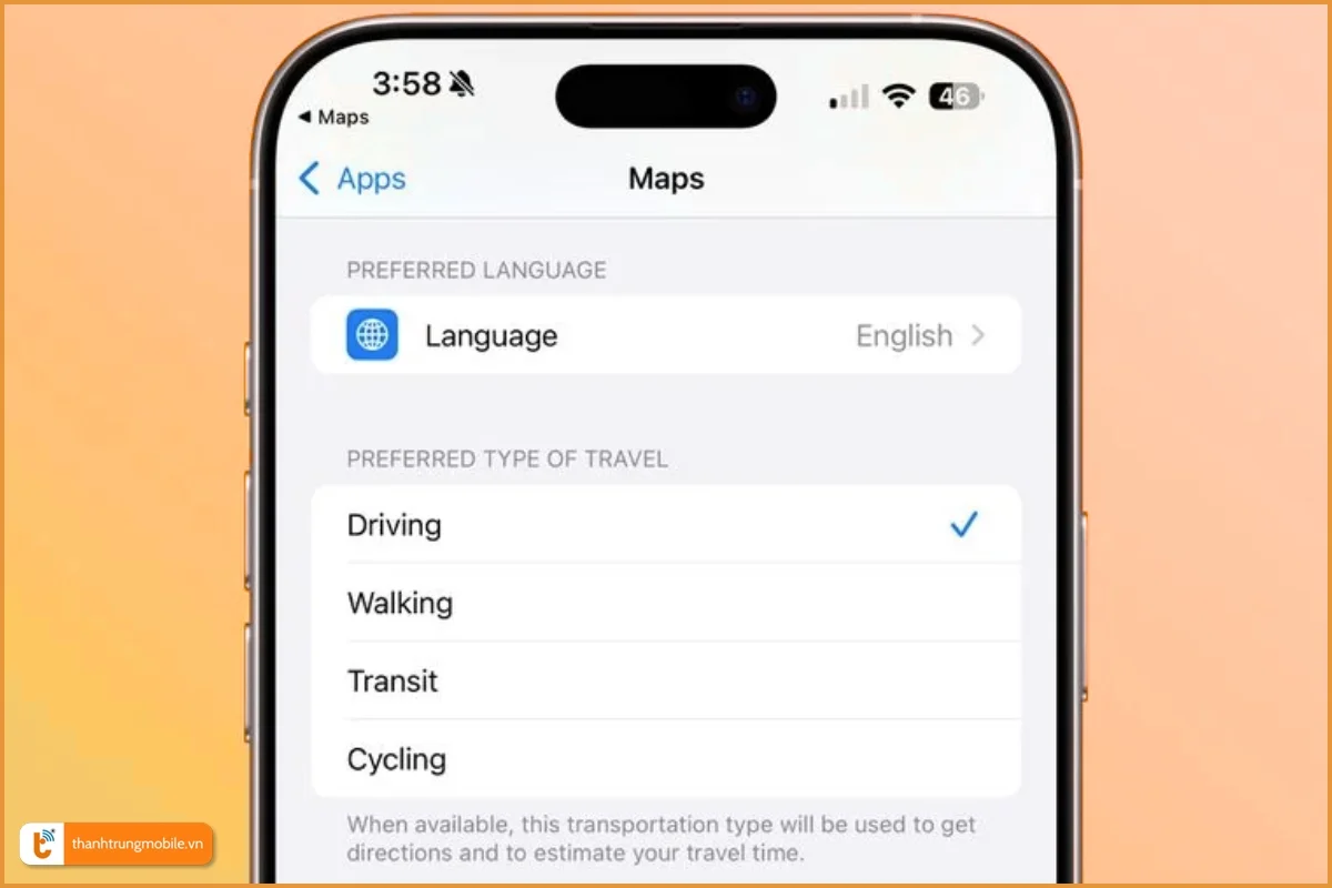 Apple Maps — Tùy chọn _Ngôn ngữ ưa thích_ mới