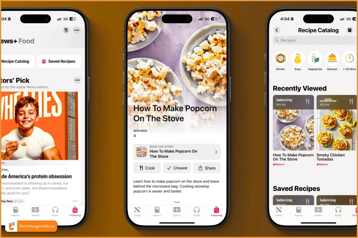 Apple News+ Food với hàng chục nghìn công thức nấu ăn