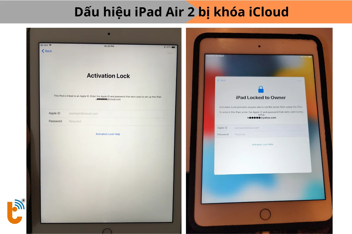 iPad Air 2 bị khóa iCloud