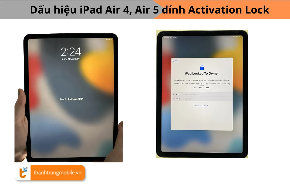 iPad Air 4 Air 5 dính iCloud