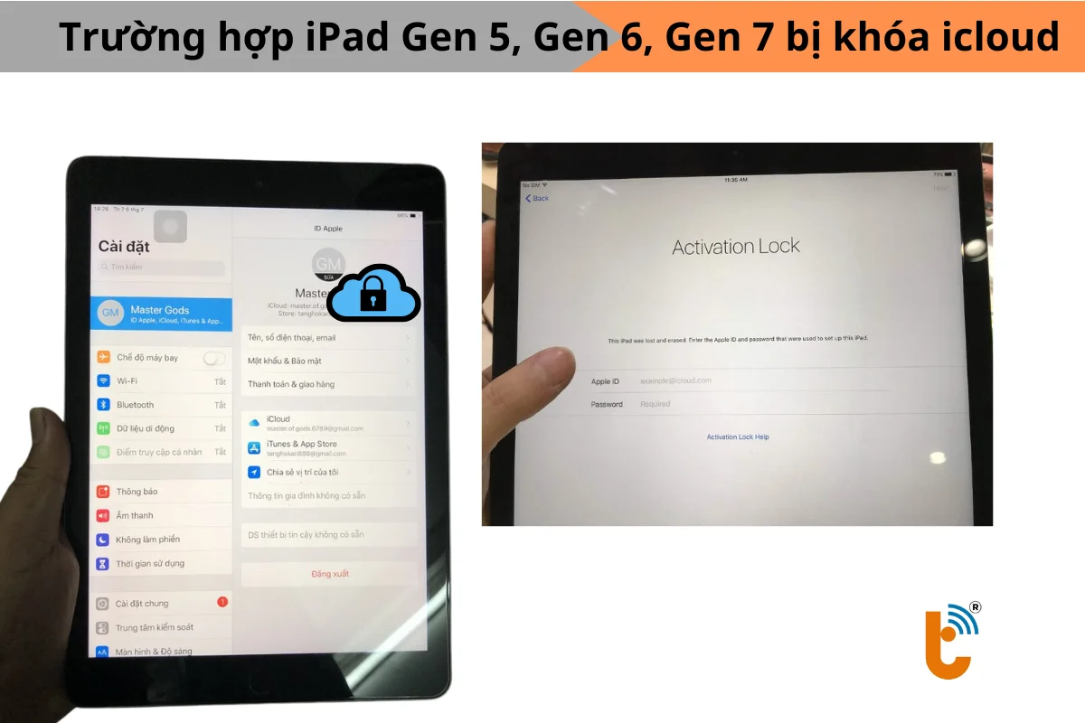 iPad gen 5 bị khóa iCloud