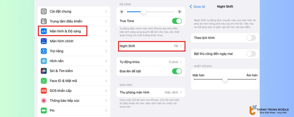 Bật chế độ Night Shift trên iPhone