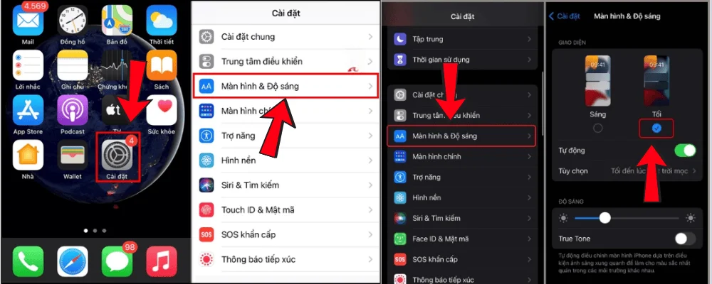 Bật chế độ tối trên iPhone