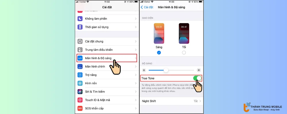  Bật chế độ True Tone trên iPhone