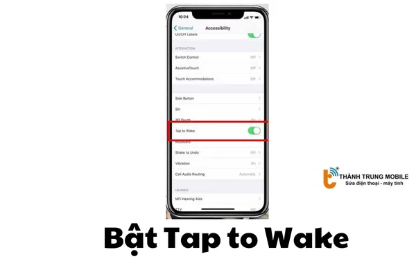 Mở Tap to wake