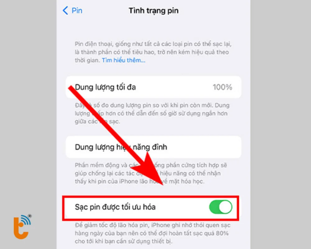  Bật tính năng sạc pin được tối ưu hóa để kéo dài tuổi thọ pin iPhone