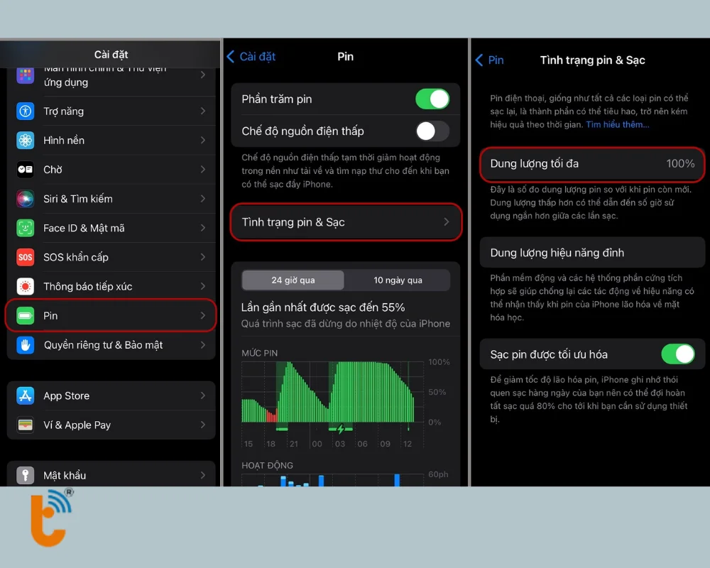 Các bước kiểm tra dung lượng pin iPhone trong cài đặt