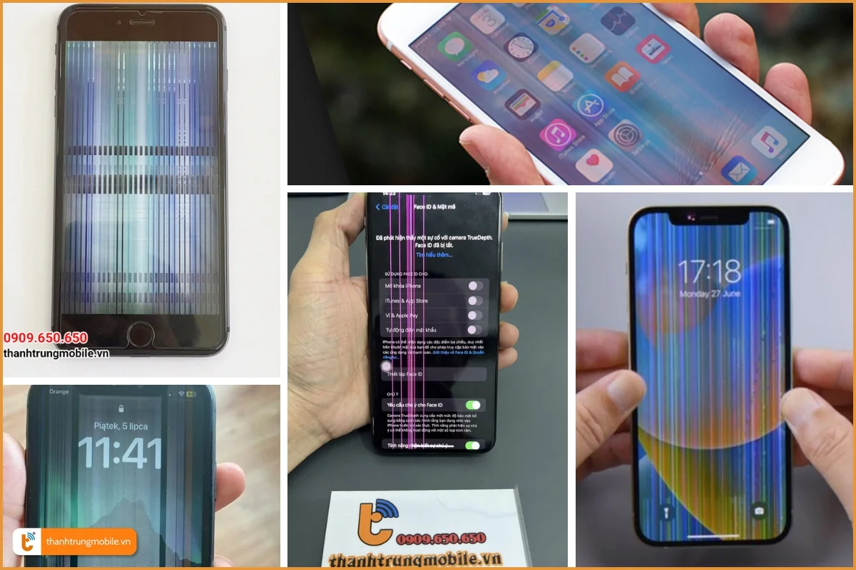 Các dạng sọc màn hình iPhone