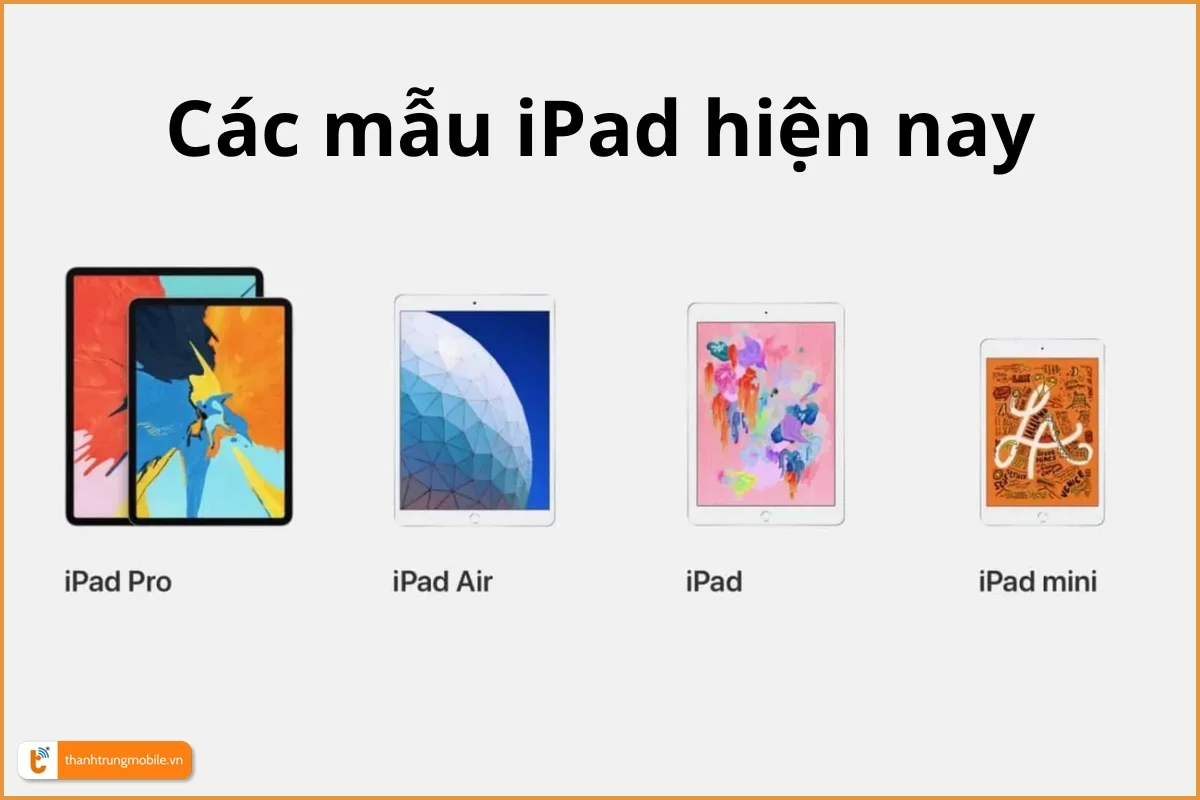 Các dòng iPad hiện nay