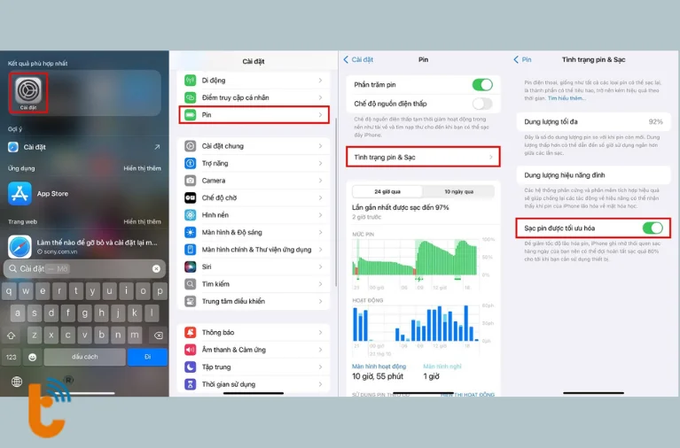 Cách bật sạc pin được tối ưu hóa đối với iPhone 14 trở về trước