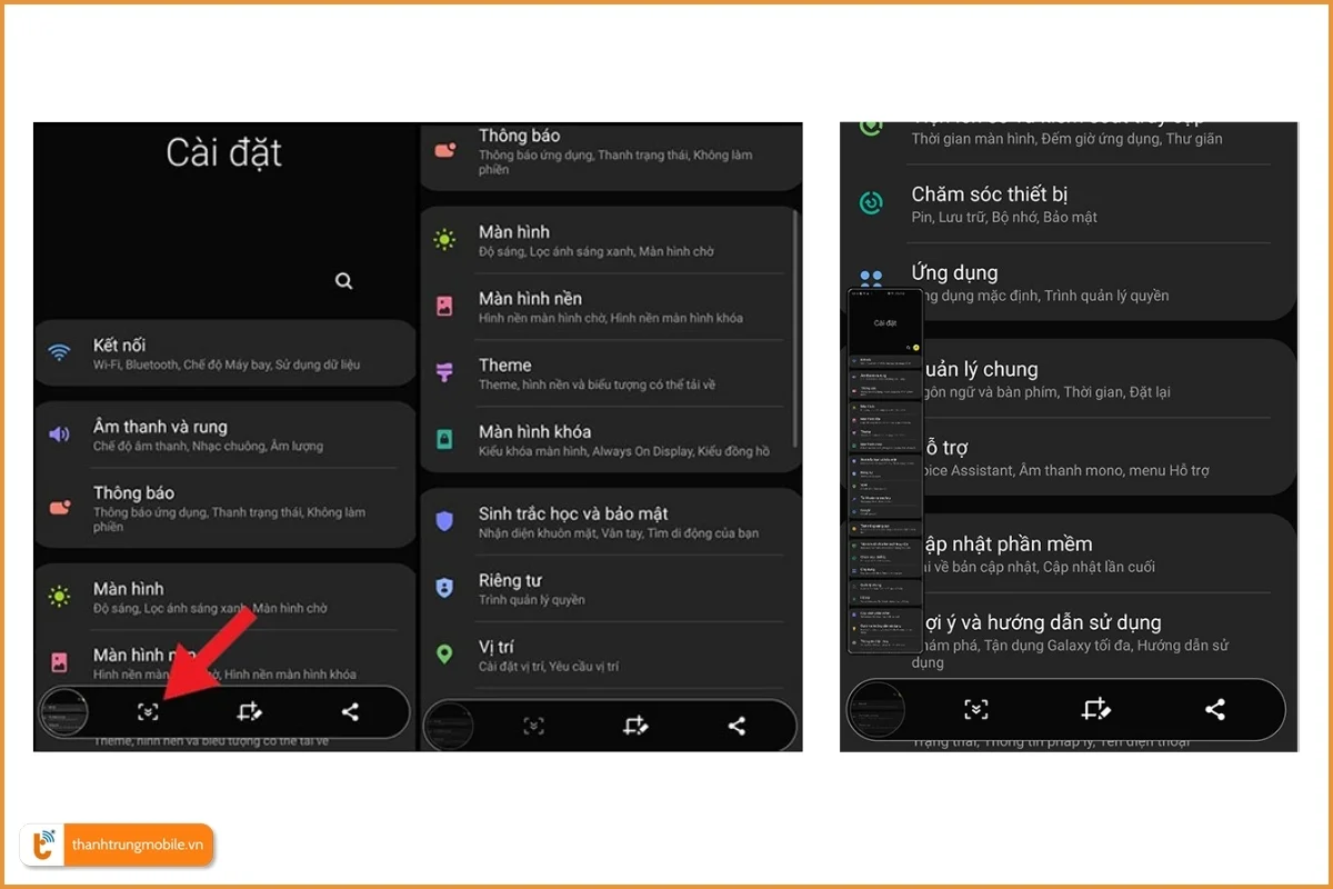 Cách chụp màn hình cuộn dài trên Samsung A15