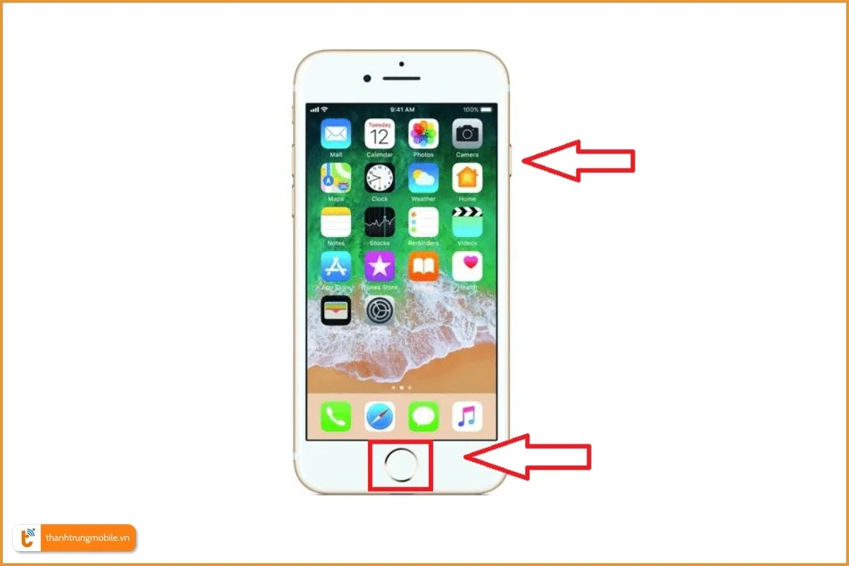 Cách chụp màn hình iPhone có nút Home