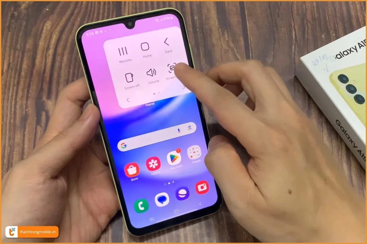 Cách chụp màn hình Samsung A15 bằng Assistant Menu