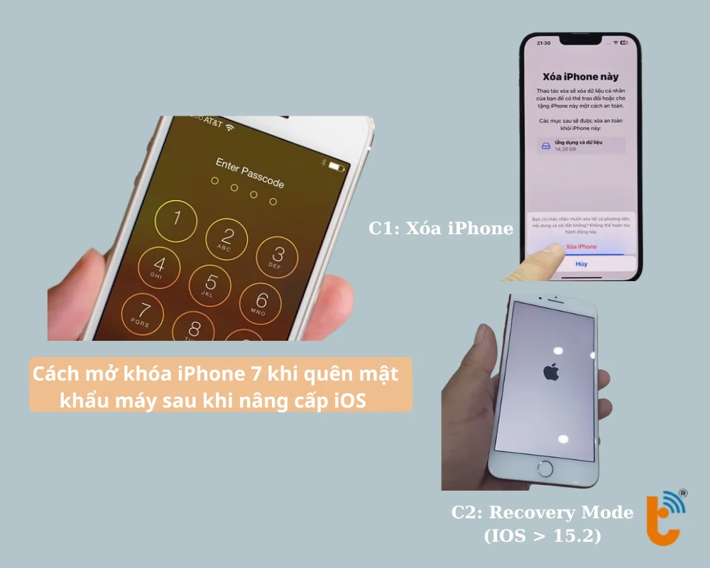 Cách mở khóa iPhone 7 khi quên mật khẩu máy sau khi nâng cấp iOS