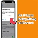 Cách tắt thông báo pin không chính hãng trên iPhone nhanh chóng