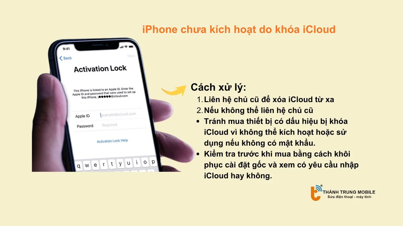 Cách xử lý iPhone chưa kích hoạt do khóa iCloud