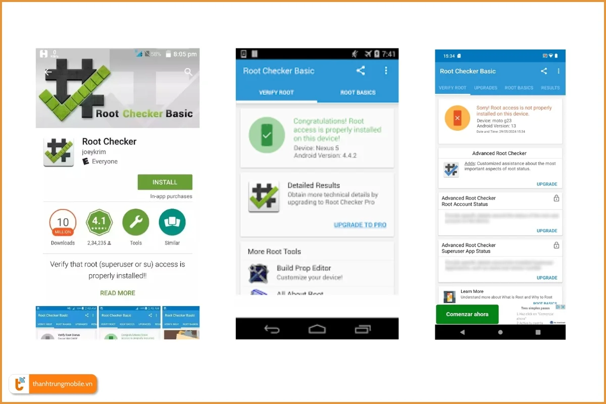 Cài app Root Checker để kiểm tra