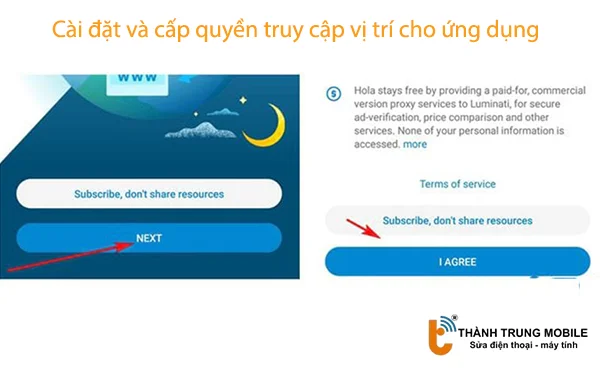 Cài đặt và cấp quyền cho ứng dụng