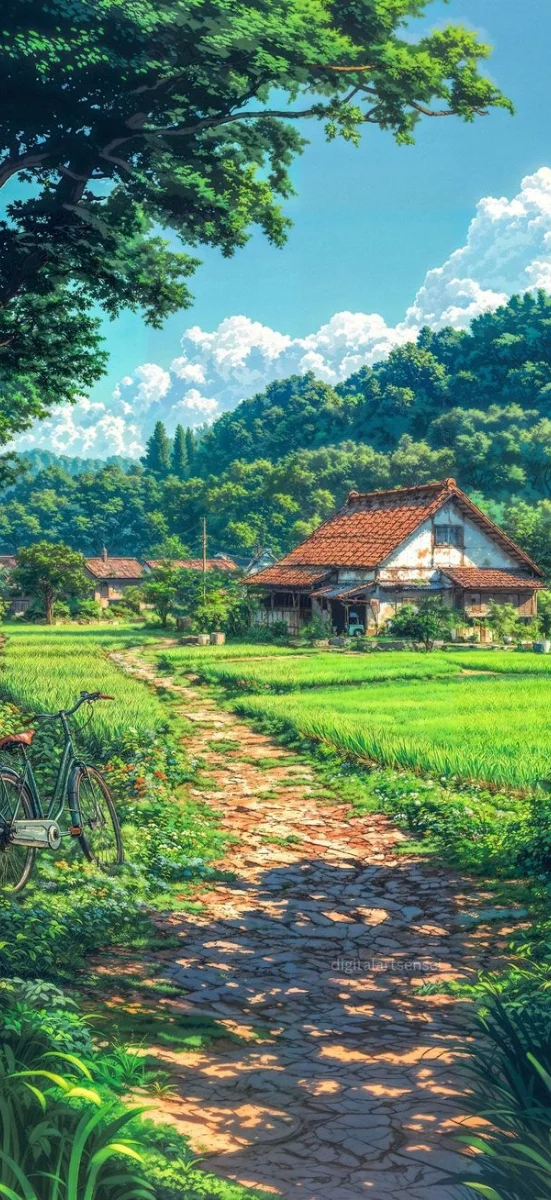 Cánh đồng và làng quê yên bình 1