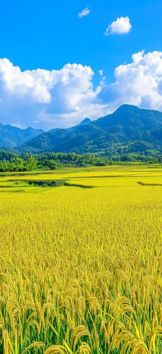 Cánh đồng và làng quê yên bình 8