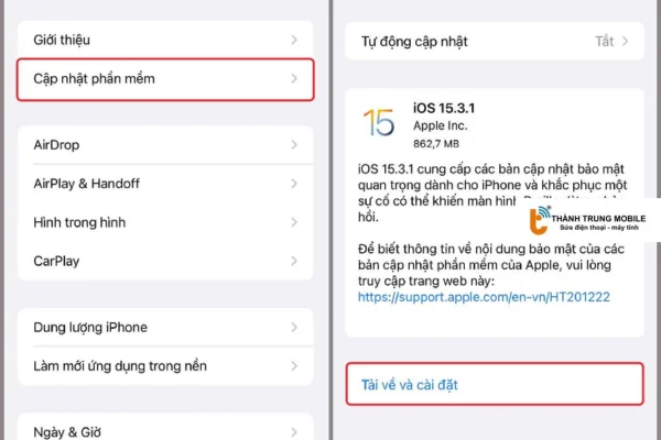 Cập nhật IOS