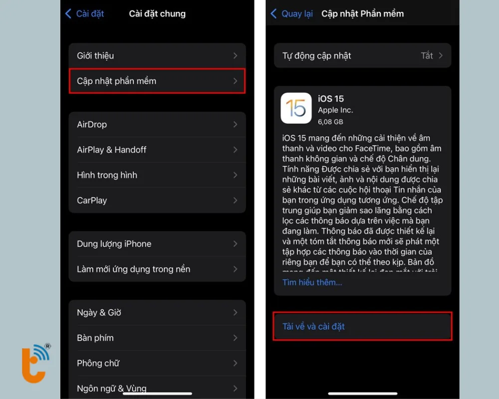 Cập nhật iOS định kỳ
