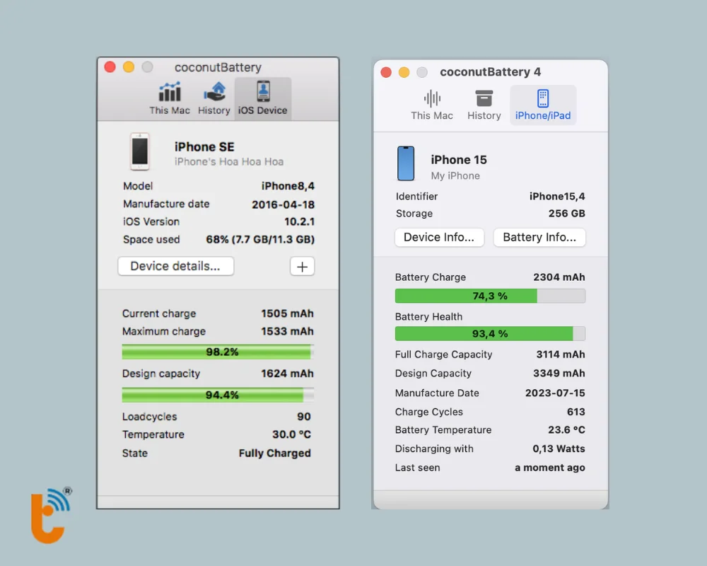 Kiểm tra pin bằng phần mềm CoconutBattery
