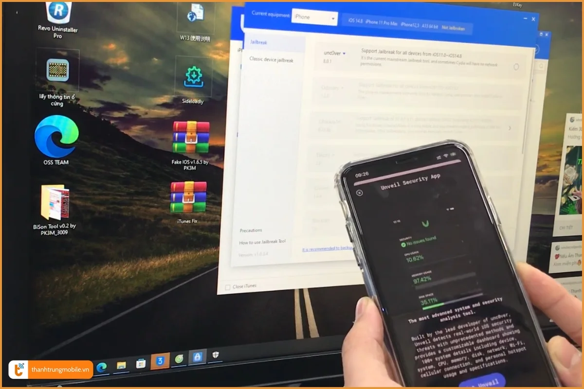 Chạy Jailbreak iOS 14 trên iPhone bằng 3uTools