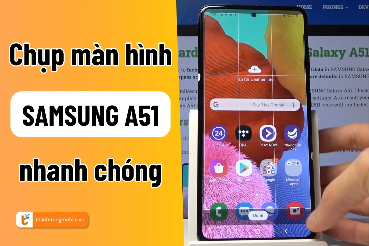 chụp màn hình trên samsung a51