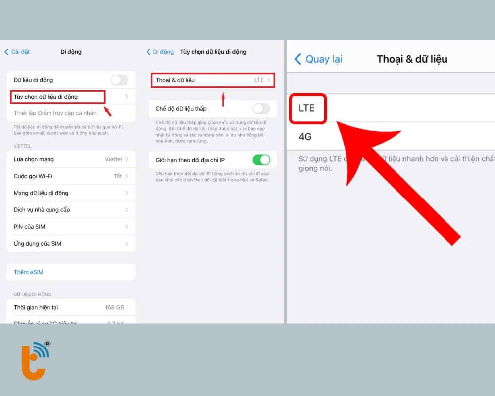 Chuyển sang LTE/4G khi sóng yếu