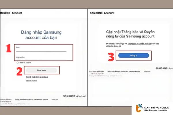 Đăng nhập bằng tài khoản Samsung