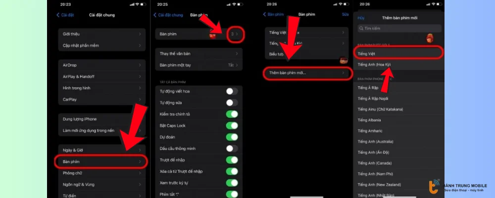 Đổi ngôn ngữ bàn phím iPhone