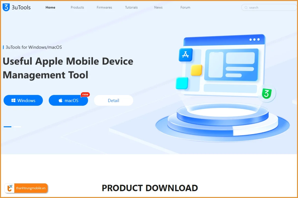 Giao diện trang web 3uTools