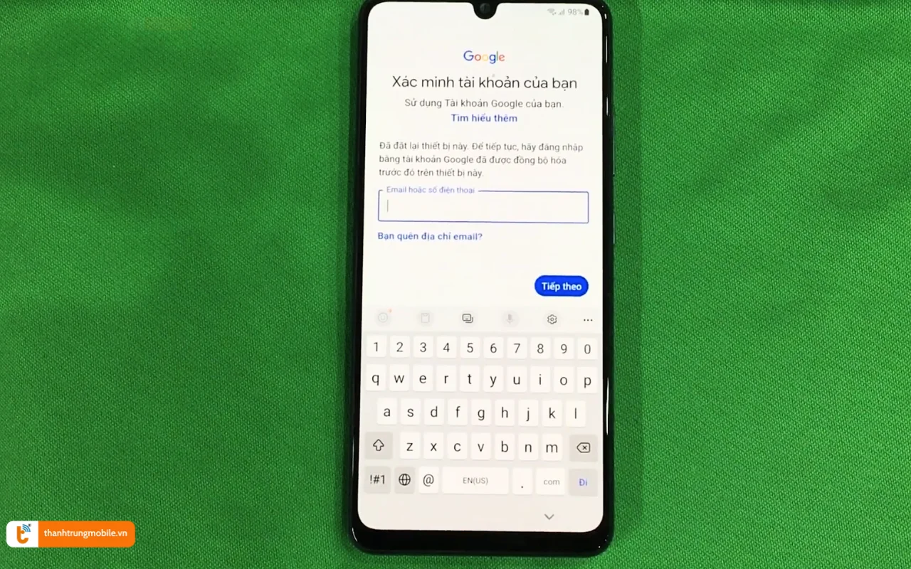 Gỡ bỏ xác minh tài khoản Google Samsung A33