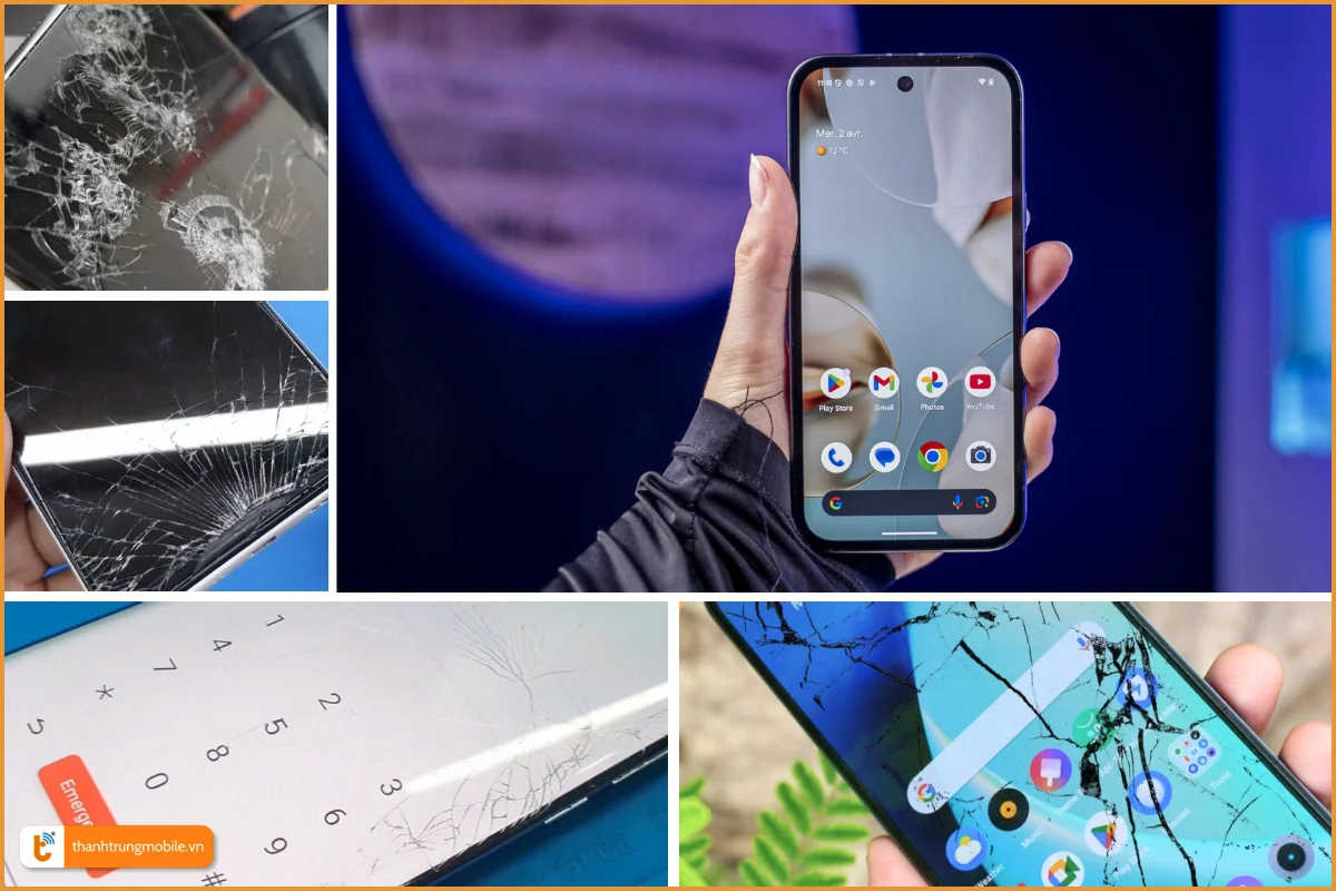 Google Pixel 9A và các dấu hiệu bể vỡ mặt kính thường gặp