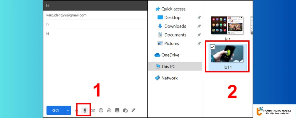 Gửi hình ảnh đính kèm vào Gmail của chính bạn
