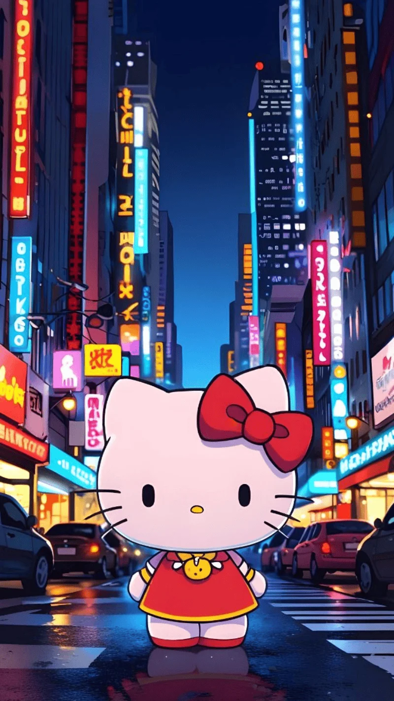 Hình nền Hello Kitty lung linh trong đêm 2