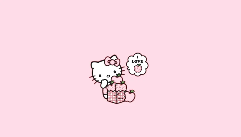 Hình nền Hello Kitty đơn giản 14
