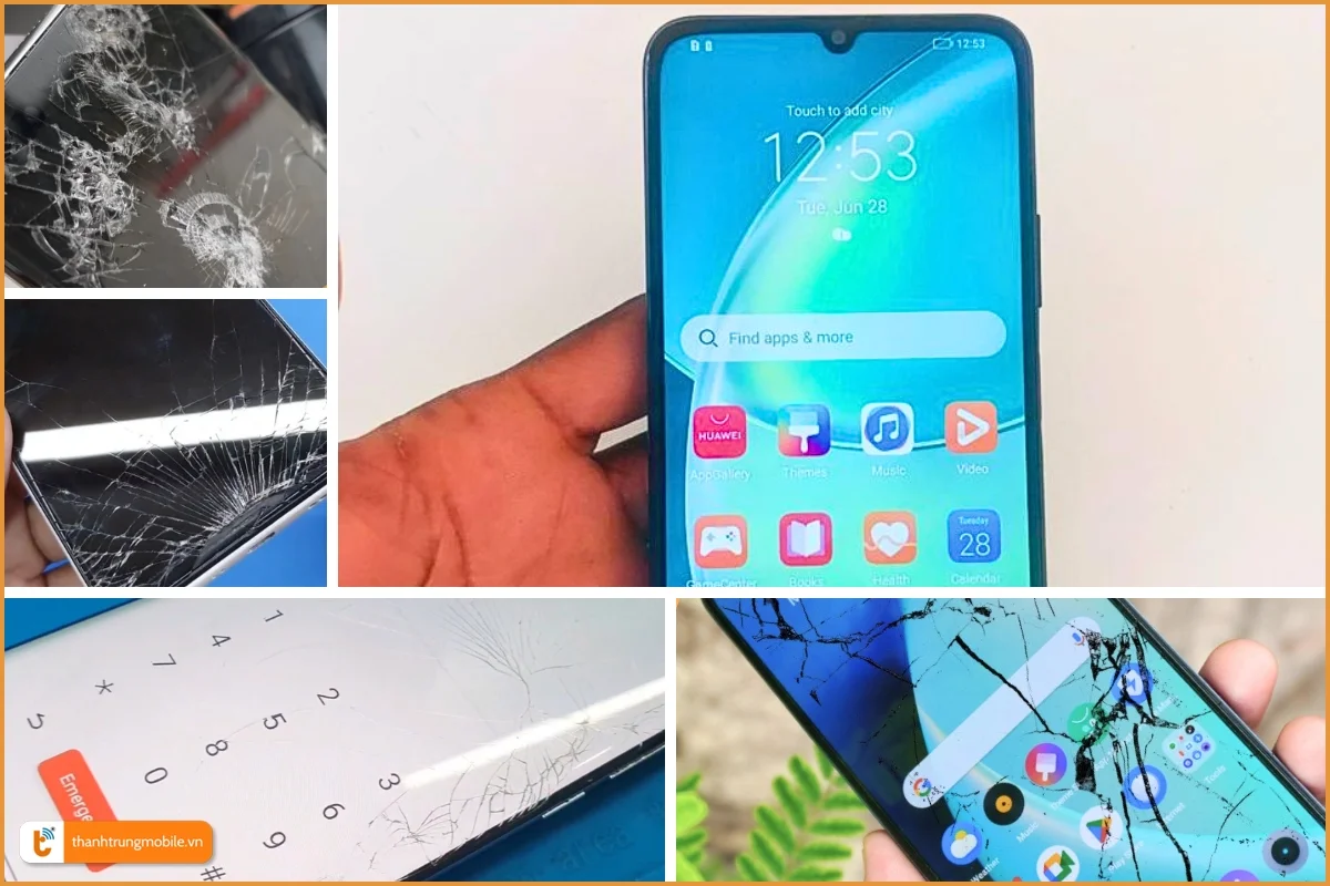 Huawei Nova Y60 lỗi bể vỡ mặt kính thường gặp