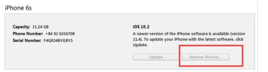 Restore iPhone
