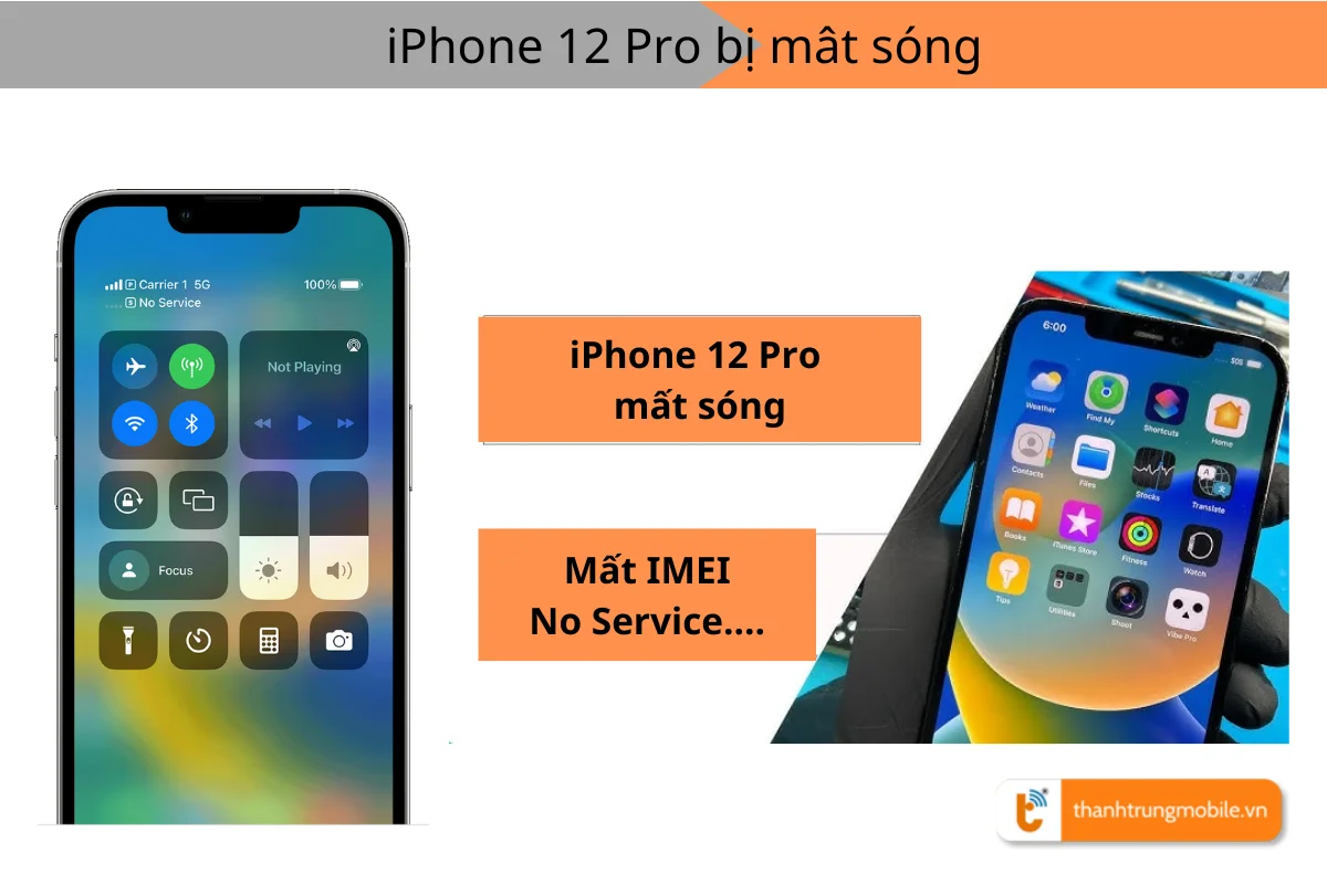 iPhone 12 Pro bị mât sóng, mất imei