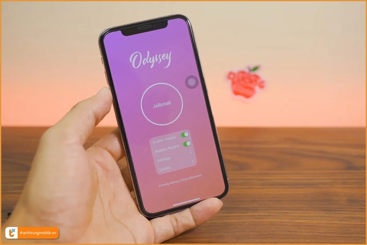 Jailbreak iOS 13 không dùng máy tính bằng Odyssey