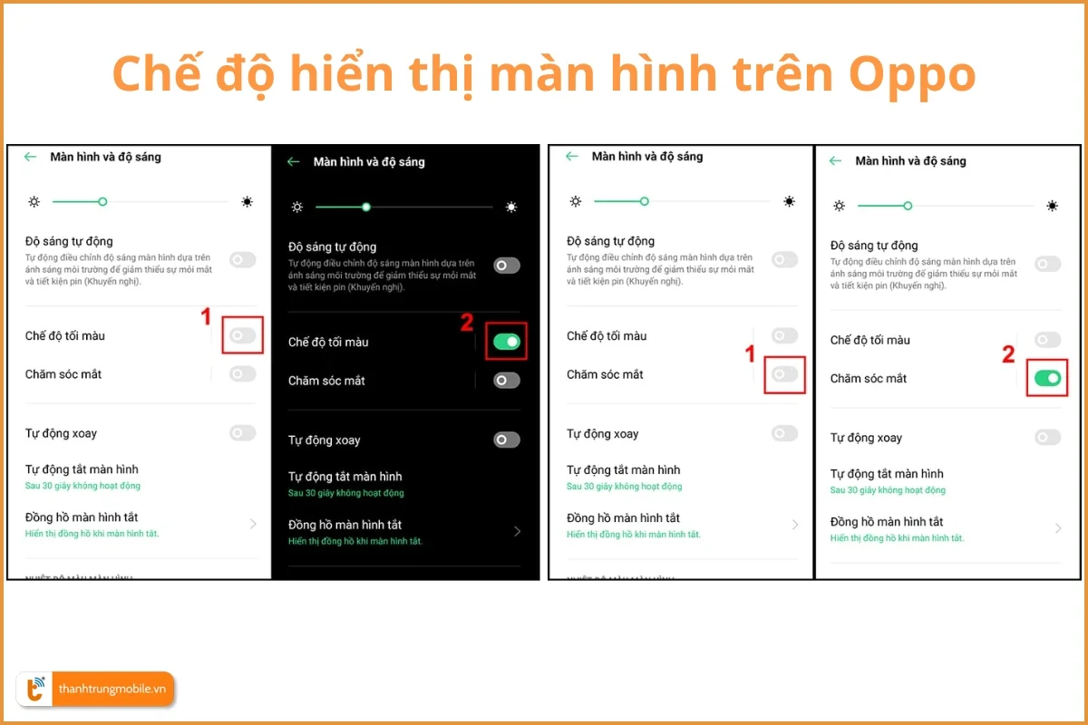 Kiểm tra chế độ hiển thị màn hình trên điện thoại Oppo