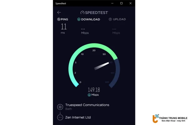 Kiểm tra mạng bằng Speestest