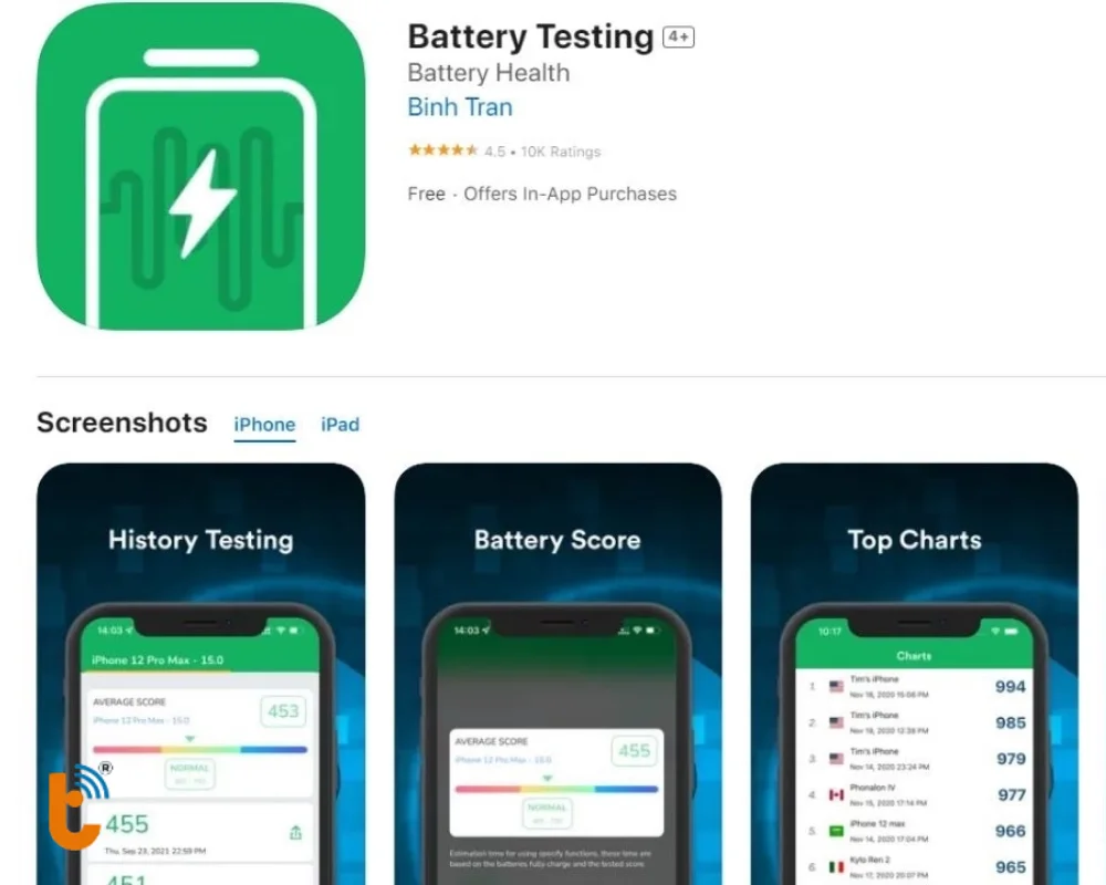 Tải app Battery Life từ App Store