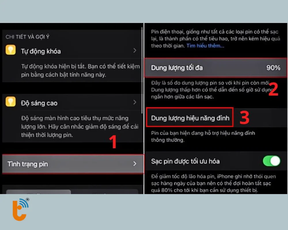 Kiểm tra tình trạng pin của iPhone 13 Pro Max ở Cài đặt
