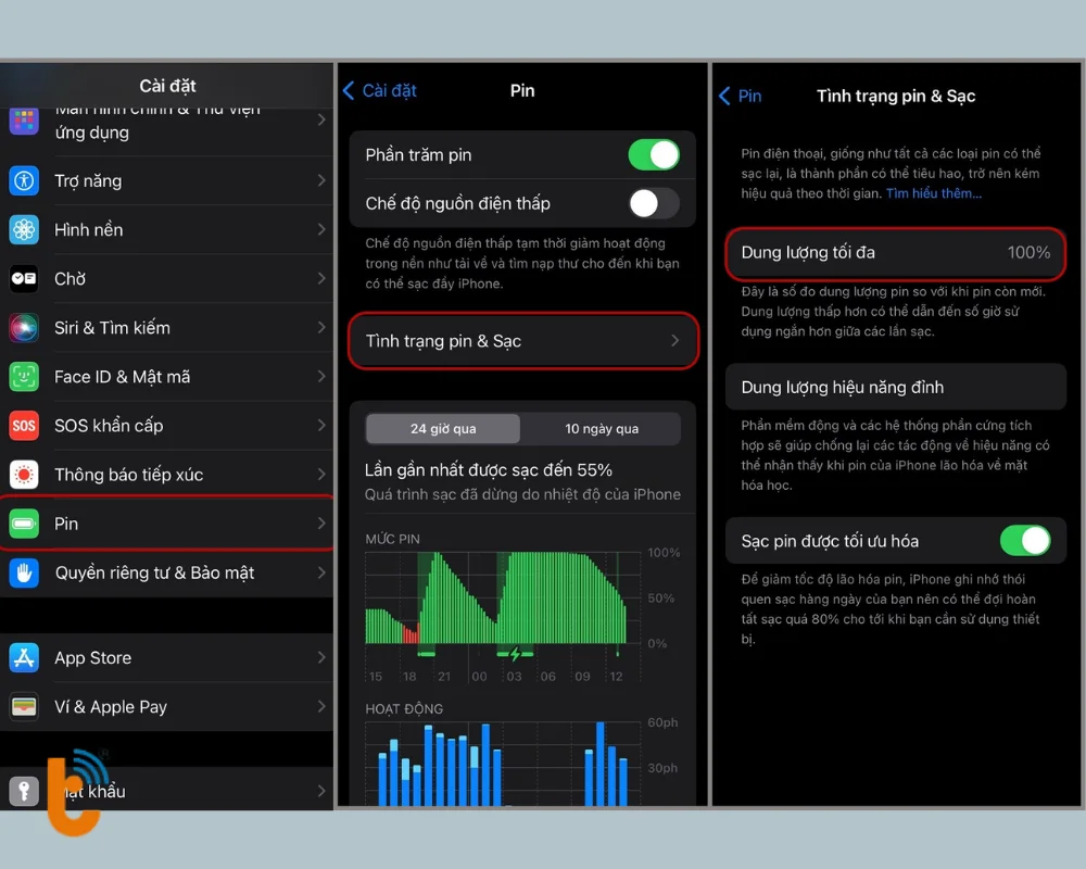 Kiểm tra tình trạng pin của iPhone 16 Pro