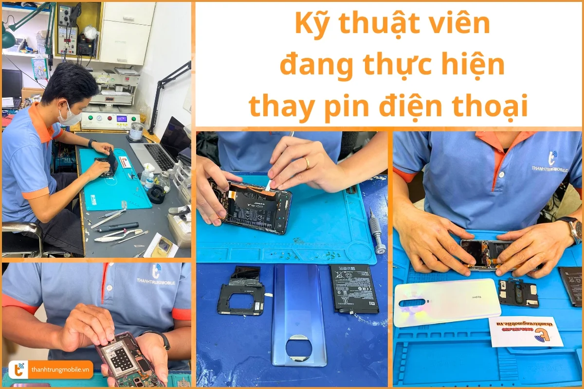 Kỹ thuật viên tiến hành quy trình thay pin 01