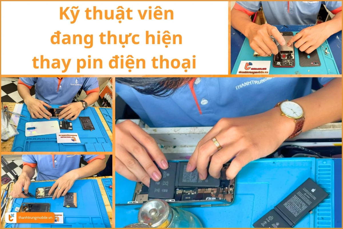 Kỹ thuật viên tiến hành quy trình thay pin 02