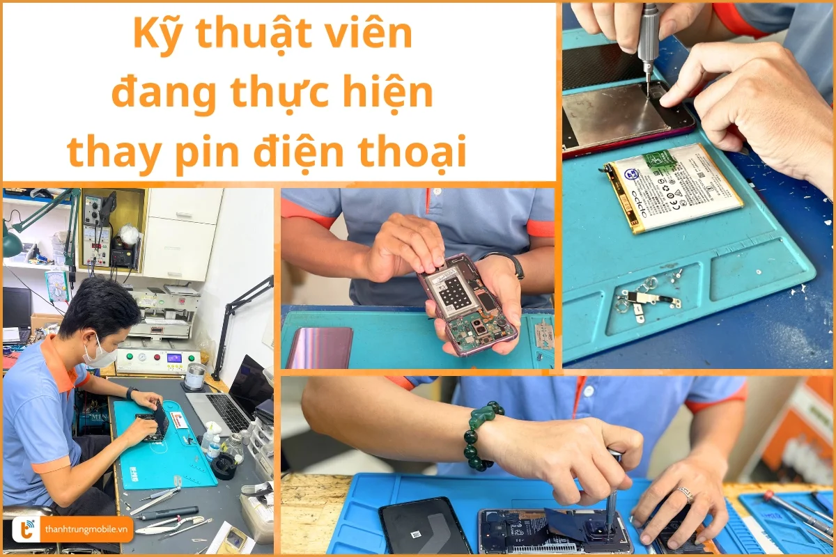 Kỹ thuật viên tiến hành quy trình thay pin 03